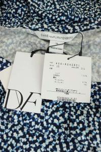 DIANE von FURSTENBERG 総柄マキシロングワンピース 10 ブルー