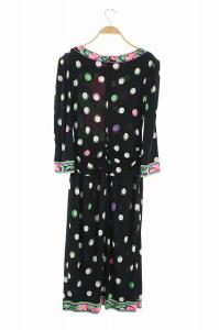 LEONARD FASHION ヴィンテージ ワンピース 花柄 ドット ロング ブラック