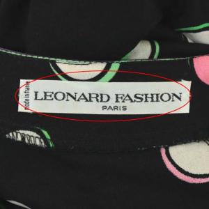 LEONARD FASHION ヴィンテージ ワンピース 花柄 ドット ロング ブラック