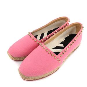 エスパドリーユ スリッポン スパイク スタッズ 23.5cm ピンク