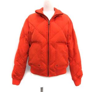 ダウンジャケット キルティング MA-1 アウター ジップアップ 7 S オレンジ