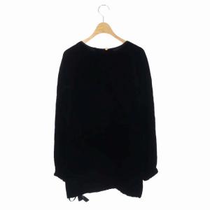CHANEL ヴィンテージ ベロアカットソー クルーネック 38 ブラック