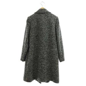 YVES SAINT LAURENT ヴィンテージ ステンカラーコート ロング アウター ダブル 36 グレー 黒 ブラック