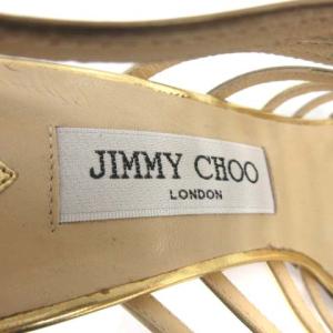 JIMMY CHOO ストラップサンダル 37.5 ゴールド