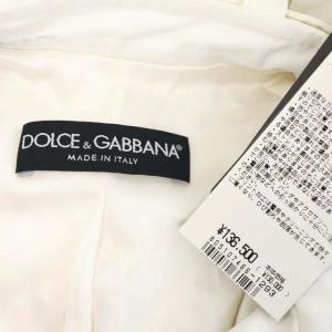 DOLCE&GABBANA ジャケット ダブル 総裏地 ベルト付き 38 ホワイト