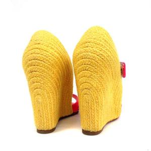 Christian Louboutin サンダル ウェッジソール エナメル 36 イエロー