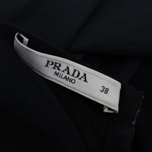 PRADA ワンピース ノースリーブ 膝丈 38 M ブラック