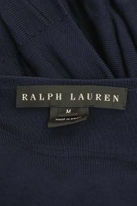 RALPH LAUREN ワンピース ロング ミモレ ノースリーブ M 紺 ネイビー