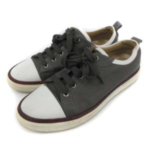 HERMES スニーカー シューズ レースアップ レザー セリエボタン 40.5 26.5cm グレー