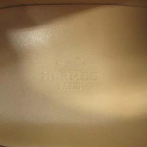 HERMES スニーカー シューズ レースアップ レザー セリエボタン 40.5 26.5cm グレー