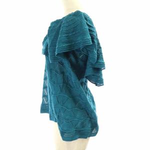 M MISSONI フレンチスリーブフリルカットソー 42 ブルー