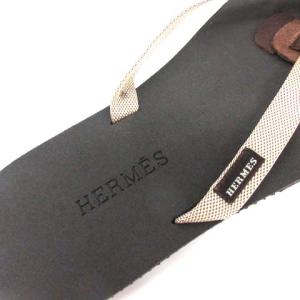 HERMES ビーチサンダル トング ラバー フラット 38 ブラック