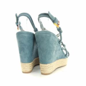 PRADA SPORT サンダル ウェッジソール 厚底 スエード 36.5 23.5cm ブルー