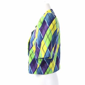 YVES SAINT LAURENT ヴィンテージ 五分袖総柄テーラードジャケット M