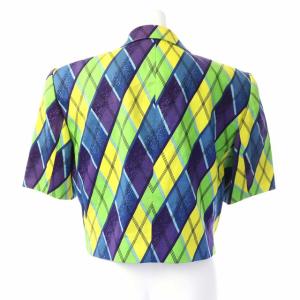 YVES SAINT LAURENT ヴィンテージ 五分袖総柄テーラードジャケット M