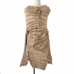 WHITE LABEL アンサンブル プリーツ 変形 ベージュ 