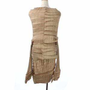 ISSEY MIYAKE WHITE LABEL アンサンブル プリーツ 変形 ベージュ 