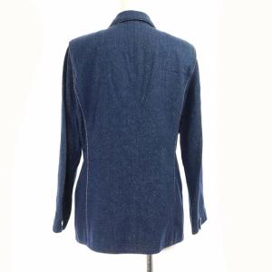 LEONARD ヴィンテージ テーラードジャケット デニム ワッペン ロゴボタン M インディゴ