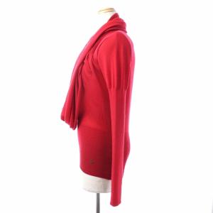 GIORGIO ARMANI ニット セーター ドレープ 長袖 カシミヤ 絹 シルク混 38 S 赤 レッド