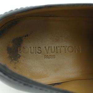 LOUIS VUITTON ビジネスシューズ ダミエ スクエアトゥ レザー 9.5 ブラック