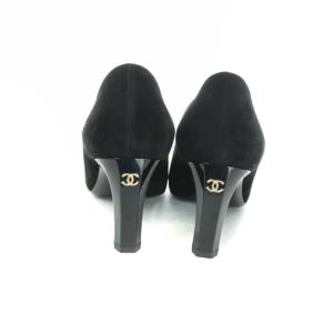 CHANEL パンプス ココマーク スエード エナメル切替 37C ブラック G34117