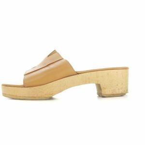 HERMES ケブラール サンダル レザー ウッドソール Hロゴ 36 ベージュ