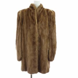 銀サガ MACK GARRY by SAIKATSU 毛皮 ファーコート ミドル ミンク ブラウン