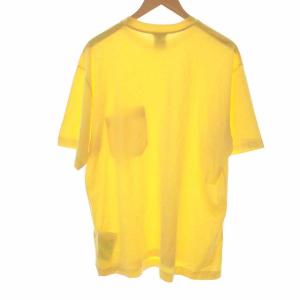 HERMES Tシャツ カットソー クルーネック Hロゴ 半袖 コットン L  イエロー