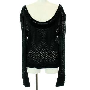 ヴィンテージ レースニットカットソー ブラック