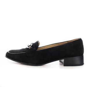 Salvatore Ferragamo パンプス スクエアトゥ ローヒール ガンチーニ スエード 4.5 ブラック