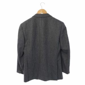 Aquascutum テーラードジャケット シングル 2B ヘリンボーン カシミヤ グレー