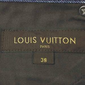 LOUIS VUITTON デニムパンツ ボタンフライ 刺繍 38 インディゴ ネイビー