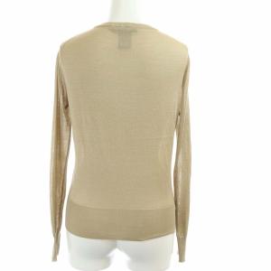 LOUIS VUITTON アンサンブルニット カーディガン ハイネックカットソー シルク ロゴボタン S ベージュ