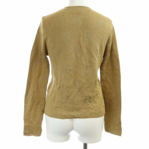 FENDI ズッカ柄 ニットカーディガン 長袖 総柄 ロゴボタン 42 M ベージュ