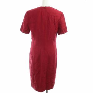 CELINE ヴィンテージ 半袖 ワンピース ひざ丈 トリオンフボタン 40 L レッド