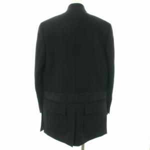 GIVENCHY ノーカラージャケット ベルト ウール シルク 38 M ブラック ゴールド