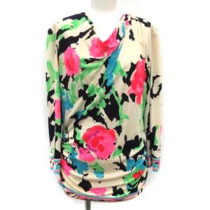 シルク花柄プルオーバーカットソー 2 マルチカラー