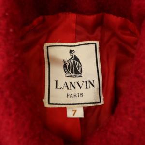 LANVIN PARIS ステンカラーコート 総裏地 ベルト付き 7 レッド