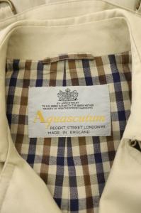 Aquascutum トレンチコート 裏地チェック ロング ベルト付き イエローベージュ