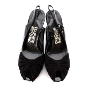 Salvatore Ferragamo パンプス ピンヒール スリングバッグ 6.5 ブラック