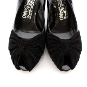 Salvatore Ferragamo パンプス ピンヒール スリングバッグ 6.5 ブラック