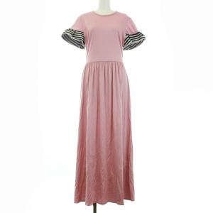 21AW RUFFLED MAXI DRESS ワンピース 半袖 38 M ピンク