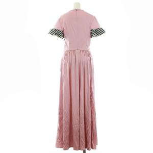 BORDERS at BALCONY 21AW RUFFLED MAXI DRESS ワンピース 半袖 38 M ピンク
