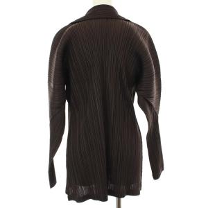PLEATS PLEASE ISSEY MIYAKE シャツ ジャケット プリーツ 長袖 3 L ブラウン