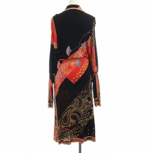 LEONARD FASHION COLLECTION ヴィンテージ シャツワンピース 長袖 ドルマンスリーブ ロング シャーリング 総柄 シルク