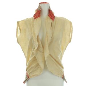 A-POC INSIDE ノースリーブプリーツブラウス 2 ベージュ