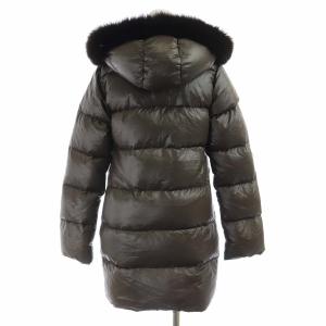 DUVETICA kappa ダウンコート アウター ロング ミドル フード フォックスファー 38 M ブラウン