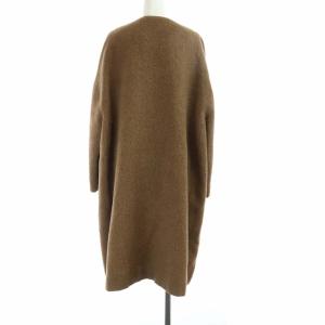 ADORE ノーカラーコート アルパカ混 36 ブラウン