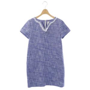 ワンピース ひざ丈 Vネック 半袖 00 ネイビー