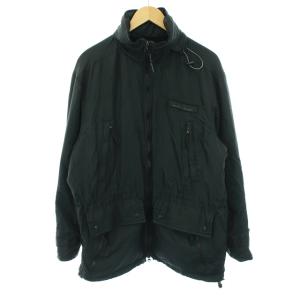 ジャケット フリース フード ジップアップ ナイロン S ネイビー